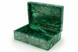 Flowery, Hinged Malachite Jewelry Box - DR Congo #303445-1